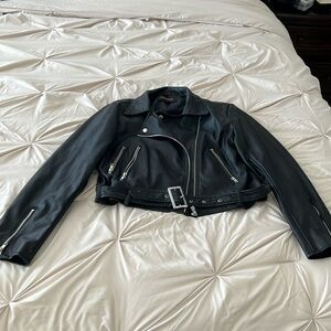 Black pleather jacket size L